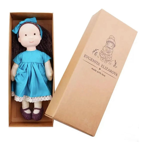 Adorable Handmade Waldorf Plush Doll Girl with Native Enamel Design ToylandEU.com Toyland EU