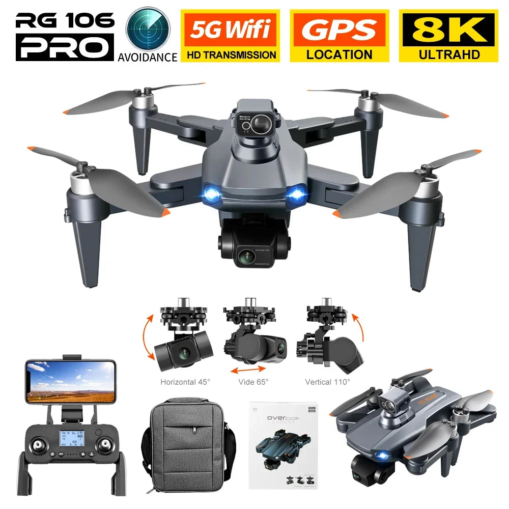 8K Dual-Camera GPS Drone - Brushless Motor Quadcopter for Aerial Shots