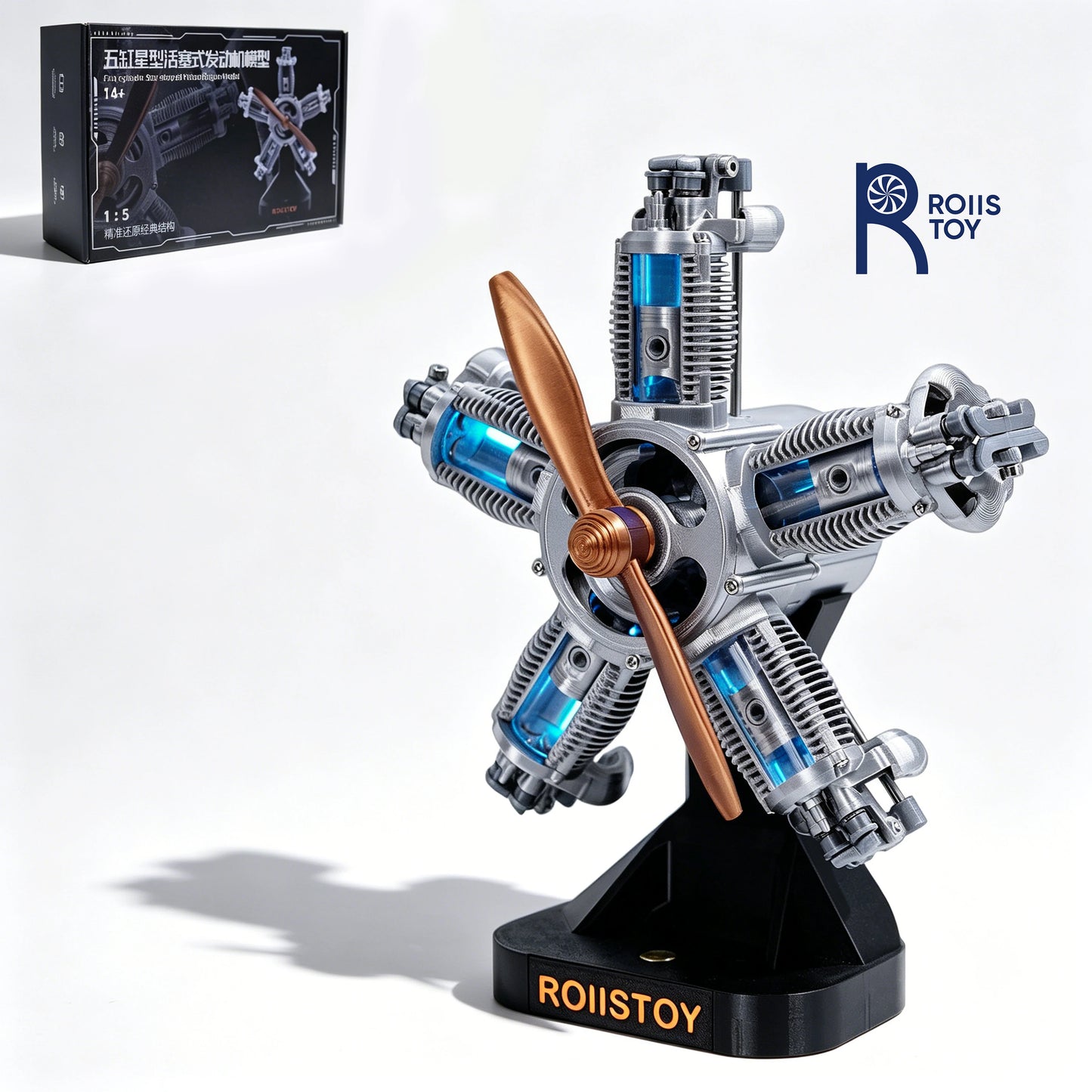 Radial Engine Model Kit | 5-Cylinder Engine | Compatible With WW2 Blocks