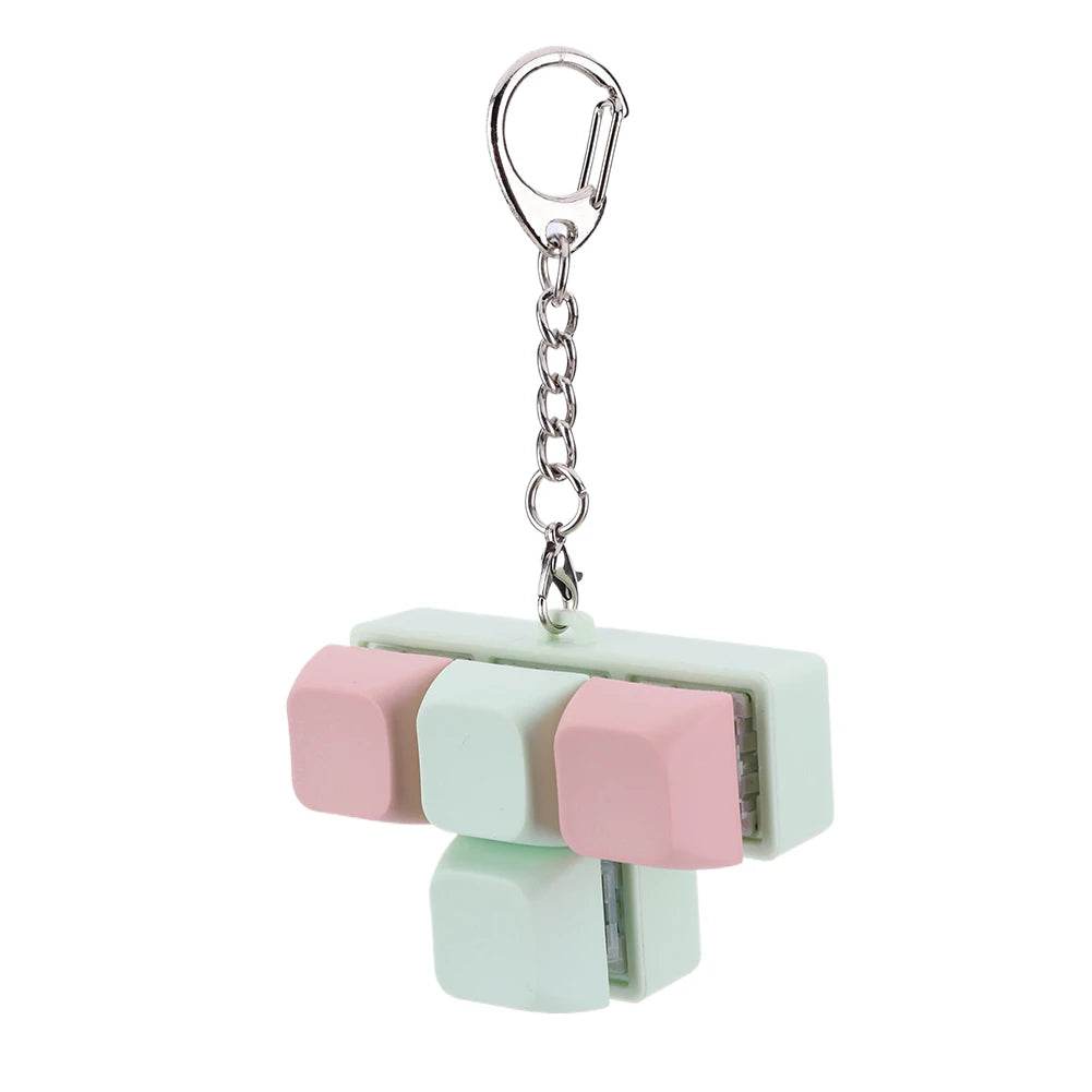 Finger Keyboard Fidget Toys 4 Keys Keyboard Clicker Toy Decompress Fingertip Keychain Finger Calming Keychain Stress Relief Toy - ToylandEU