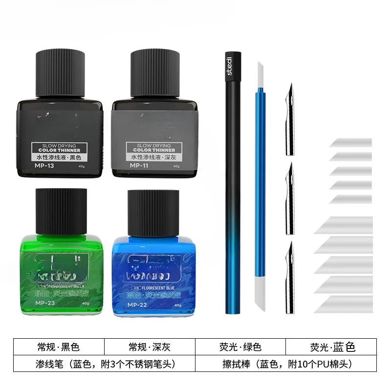 Fluorescent Panel Liner Paint | 40 g | Water-Based | With Tools