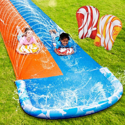 Inflatable Water Slide | 32.5 Feet Long | Includes 2 Boards