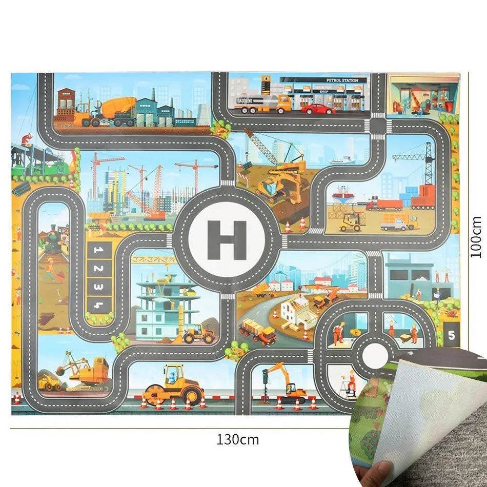Children Playmat Activity Surface Waterproof Map Kids Animal Road Toy Baby Dinosaur Road Portable Carpet Farm Road Non-Toxic Mat - ToylandEU
