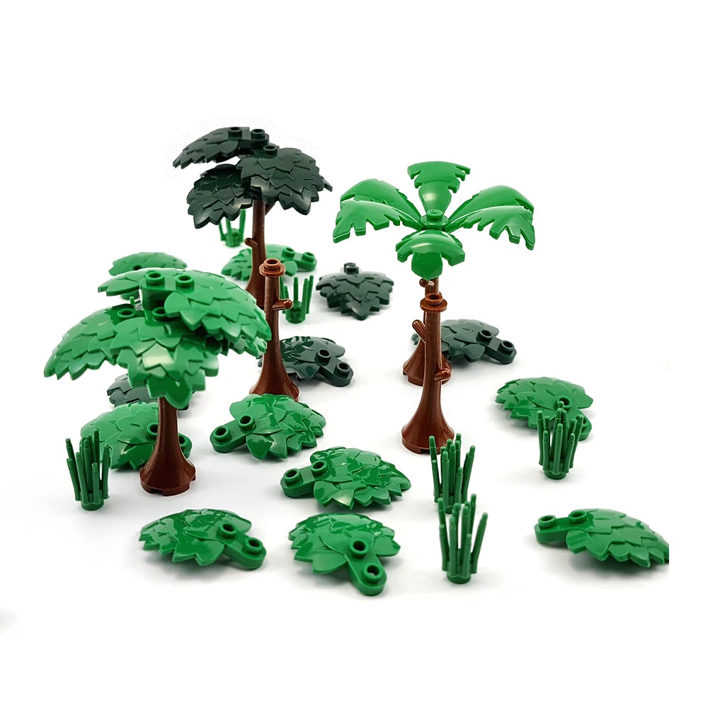 Block Trees | Compatible Brick Design | Plastic Garden Style | Unisex Model