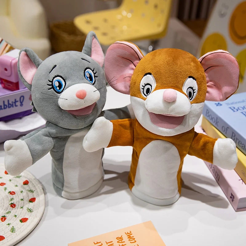 Plush Hand Puppets | 28 CM Size | Cat And Mouse Design | Family Playtime