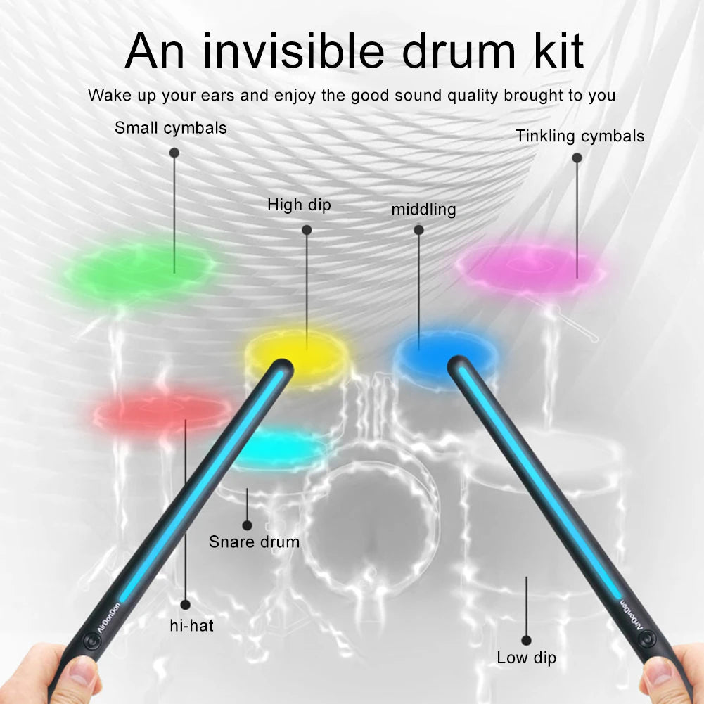 Portable Air Drum Set Bluetooth Compatible Electronic Drums