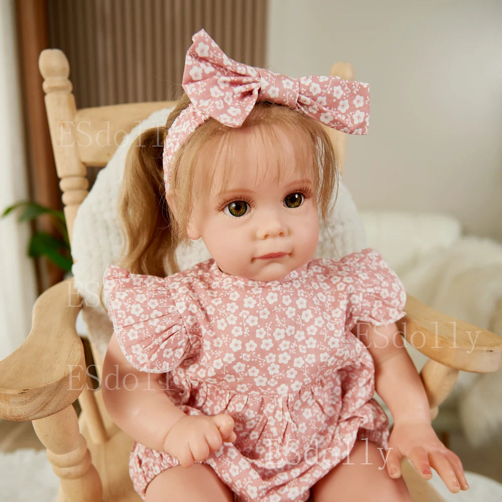 23 Inches Handmade Lifelike Silicone Reborn Baby Doll with Magnetic Pacifier - ToylandEU