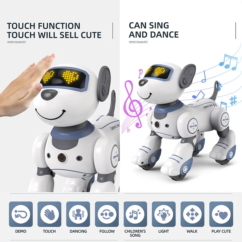 Smart Interactive Wireless Robot Dog Toy with Voice Command and Dance Features - ToylandEU