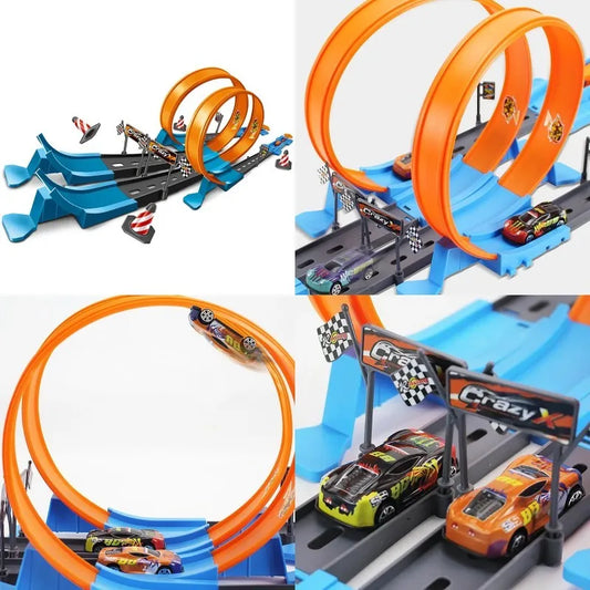 DIY Assembled Stunt Car with Double Wheels and Catapult Rail ToylandEU.com Toyland EU