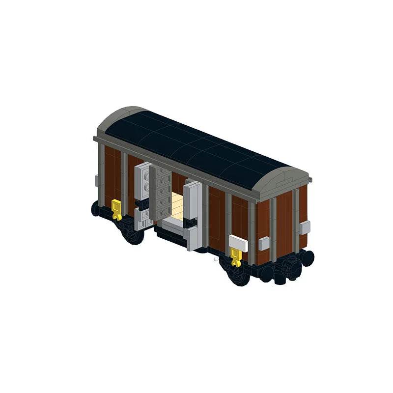 Boxcar Goods Wagon Building Block Kit MOC Railway Carriage - ToylandEU