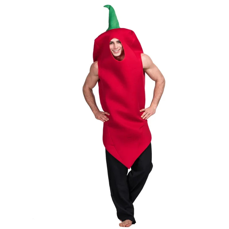 Fruit Fiesta Jumpsuits for Adults: Watermelon & Pea Costume Fun!