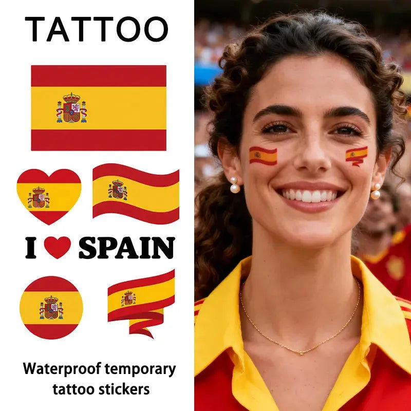 Europe Flag Temporary Tattoo Sticker, Long-lasting and Waterproof, Festival, Football, Soccer Fan Face Stickers, Arm, Face - ToylandEU