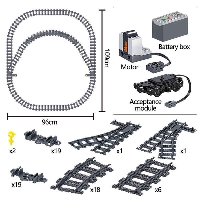 Electric Harmony Rail Remote Control Building Blocks - 941 Pieces City Model - ToylandEU