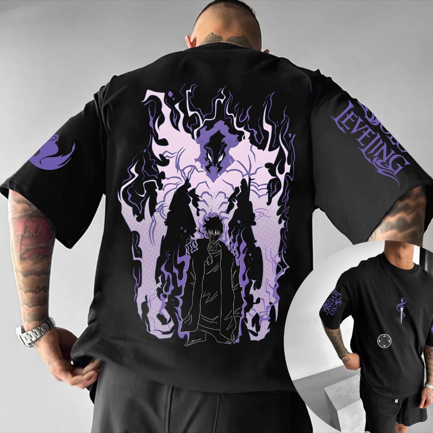 Anime Print T Shirt | Solo Leveling Design | 100% Cotton | Sizes S to XXL