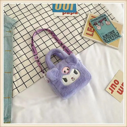 Sanrio Plush Crossbody Bag with Kuromi, Cinnamoroll, and My Melody ToylandEU.com Toyland EU