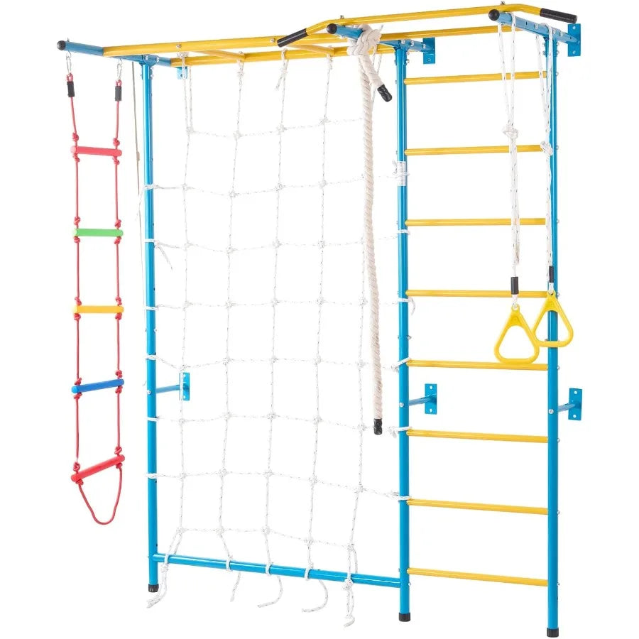 Indoor Wooden Jungle Gym 7 In 1 Climbing Playset Toddlers