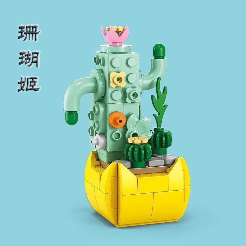 Premium Building Block Flower Succulent Model Desk Decor - ToylandEU