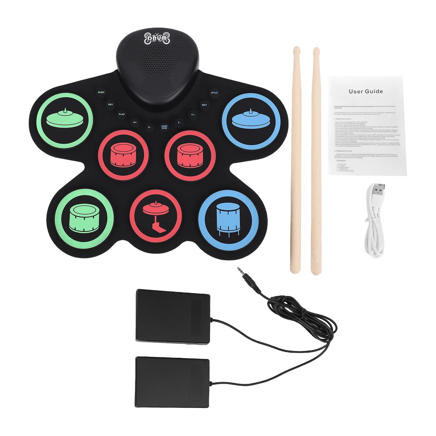 Portable Electronic Drum Set With Built In Games For Learning