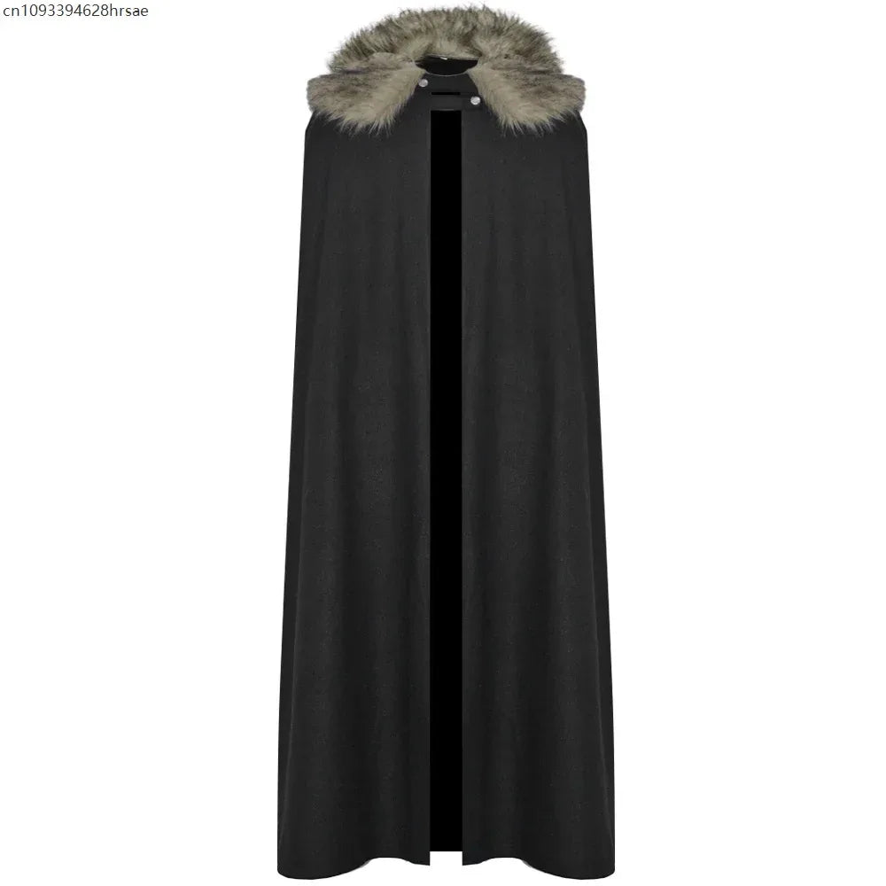 Medieval Viking Cape Coat With Fur Collar For Costume - ToylandEU