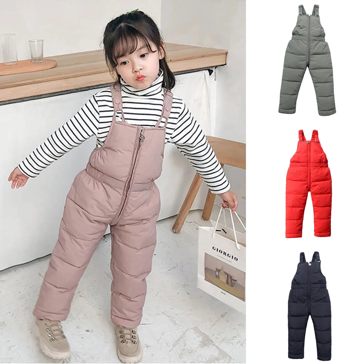Kids Ski Pants | Windproof Polyester | Zipper Closure | Youth Slim Fit