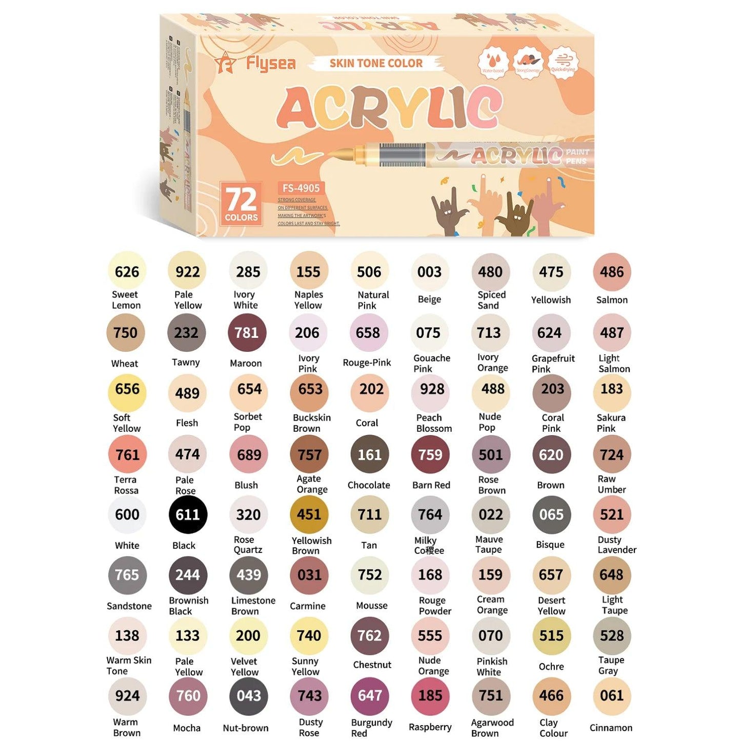 Skin Tone Art Markers | Waterproof Acrylic | Toylandeu™