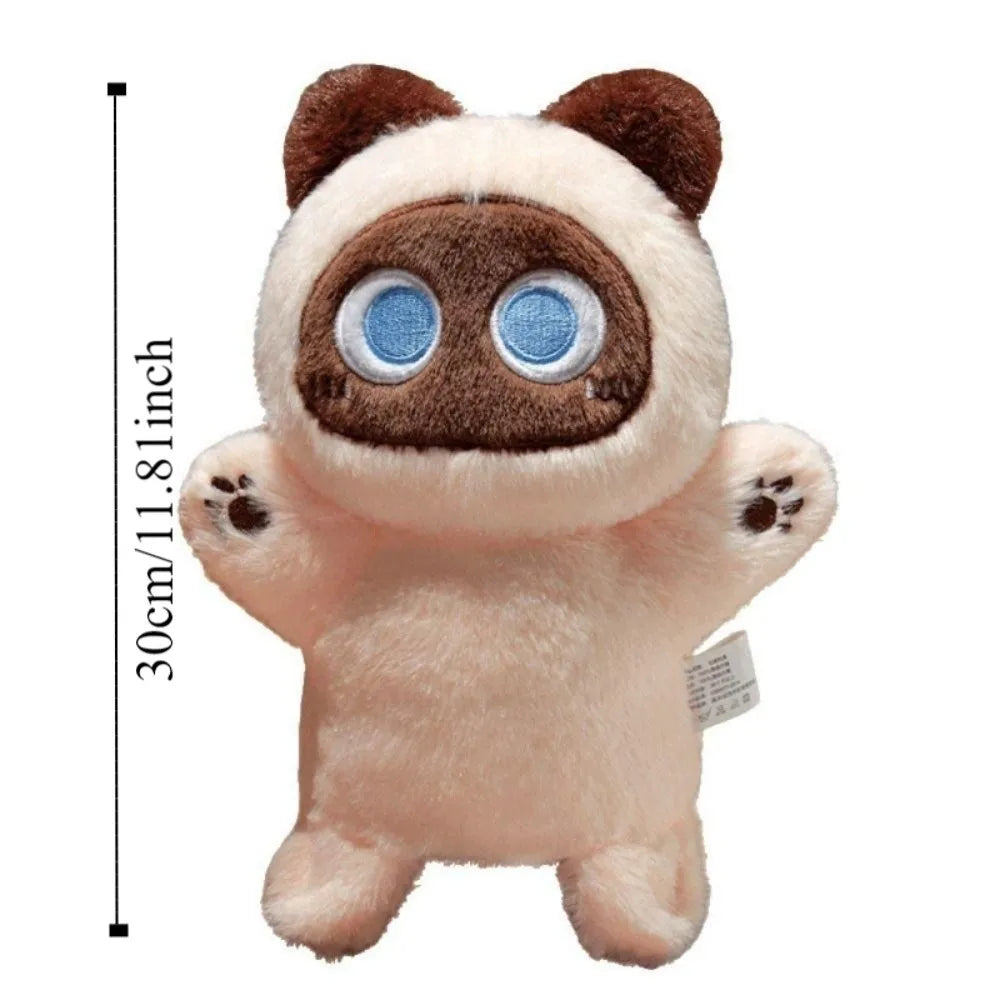 Cat Hand Puppet | Soft Plush | Finger Puppet | Black Beige