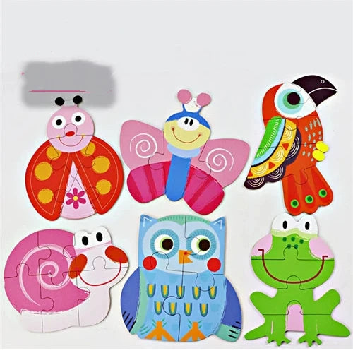 Wooden 3D Puzzle | Cartoon Animal Traffic Theme | Montessori Toy | Ages 3-12