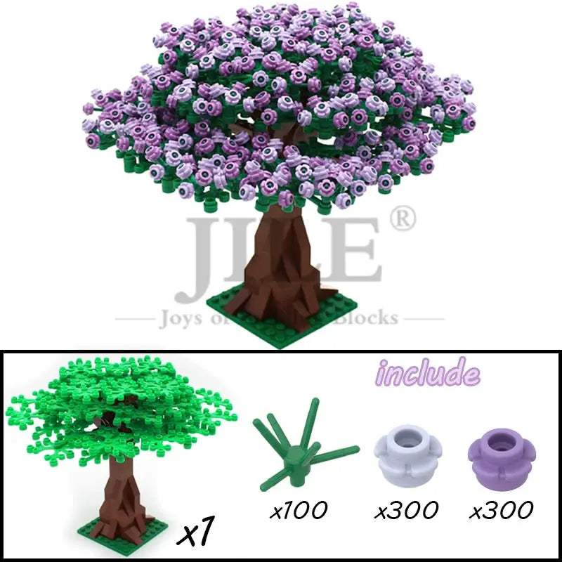 MOC Sakura Flower Stem Tree Building Blocks Set DIY Cherry Blossom Bricks Treehouse Model Decoration Toys 24866 19119 2417 2423 - ToylandEU