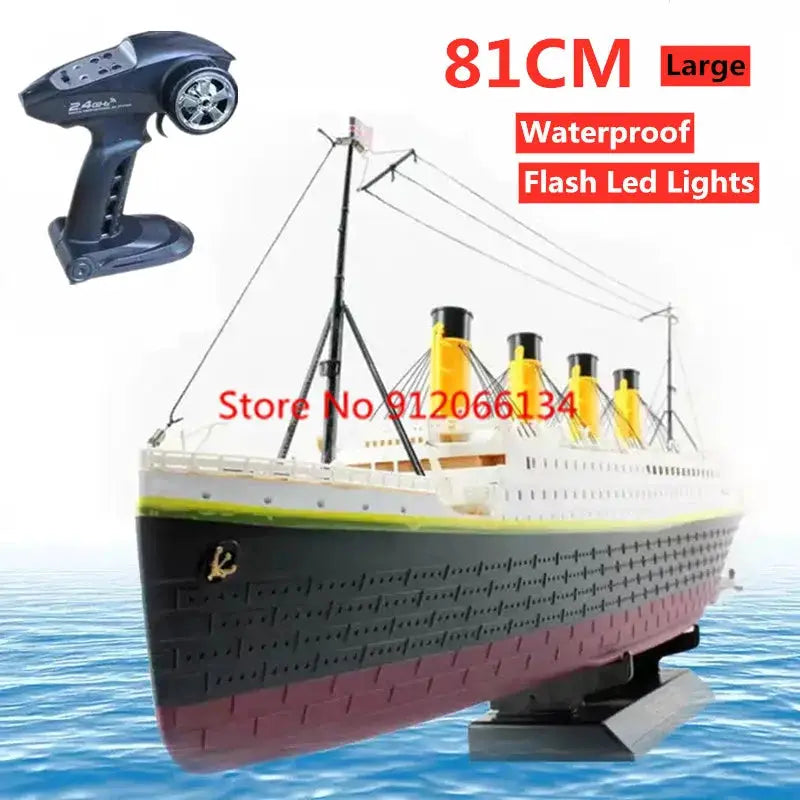 81CM Large Simulation RC Ship Toy 1:325 Sea Grand Cruise Ship Flash Led Lights Waterproof Boat Professional Ship Water Toy Gifts - ToylandEU