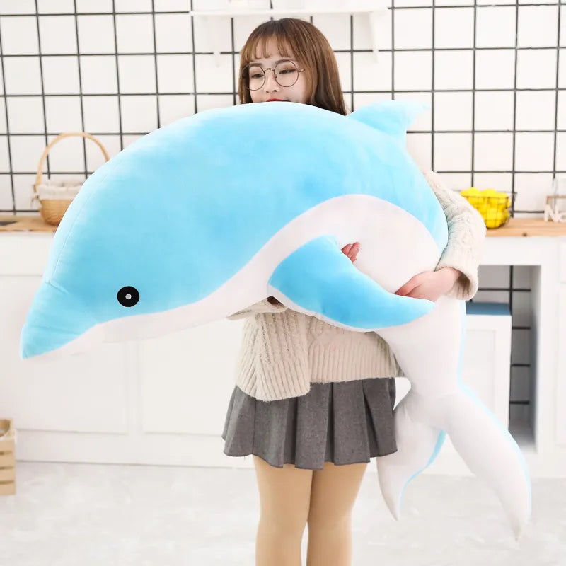 Giant Pink Dolphin Plush Toy - Soft Stuffed Sea Animal in Various Sizes - ToylandEU