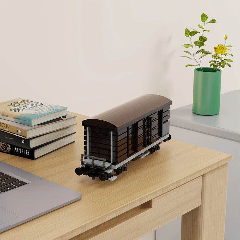 Boxcar Goods Wagon Building Block Kit MOC Railway Carriage - ToylandEU