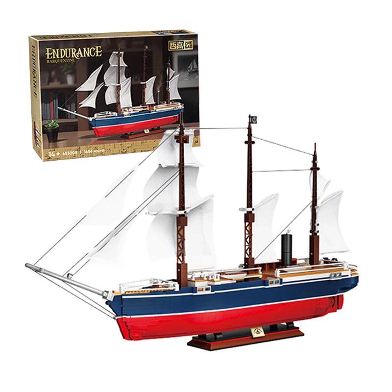 Black Pirate Ship Building Blocks Ghost Boat Model Assembly - ToylandEU