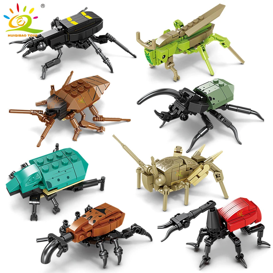 HUIQIBAO Insect Model Building Blocks - Fly Bee City Construction - ToylandEU