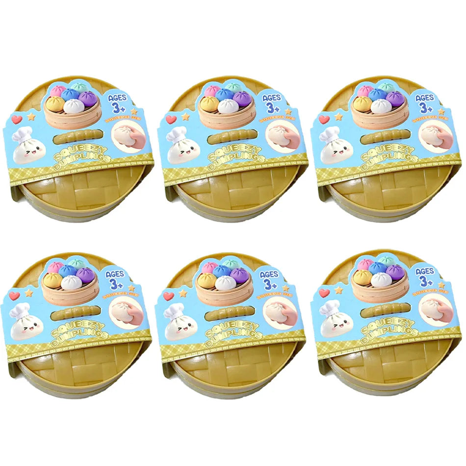 Glitter Dumpling Squishy | 6 Pack | Stress Relief Toy | Comes With Box