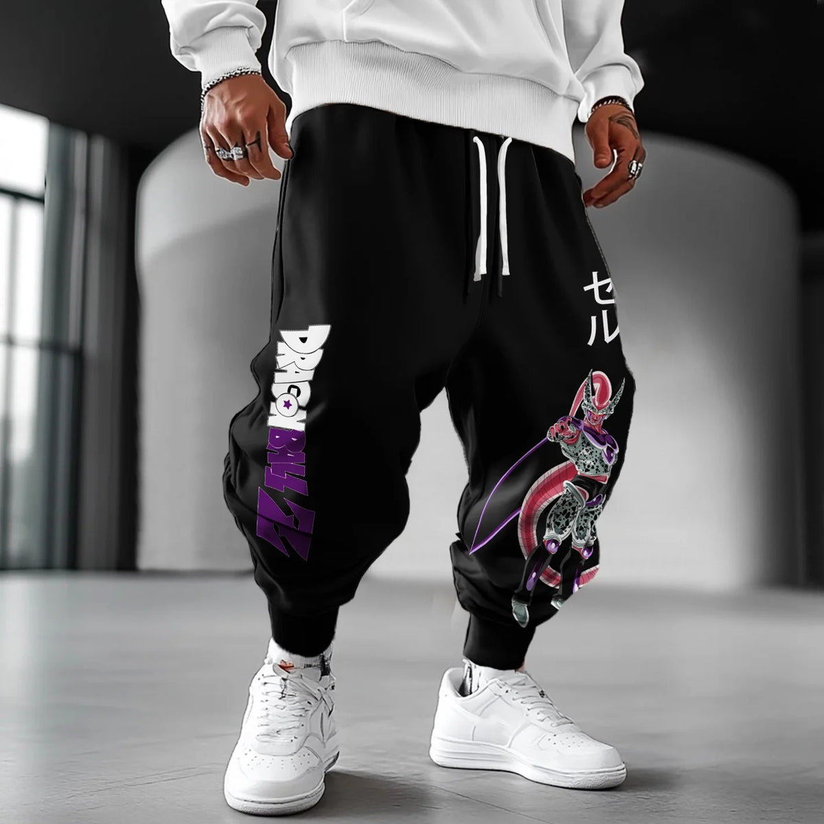 Dragon Ball Sweatpants | Majin Buu Anime Print | Polyester Casual Fit | Men