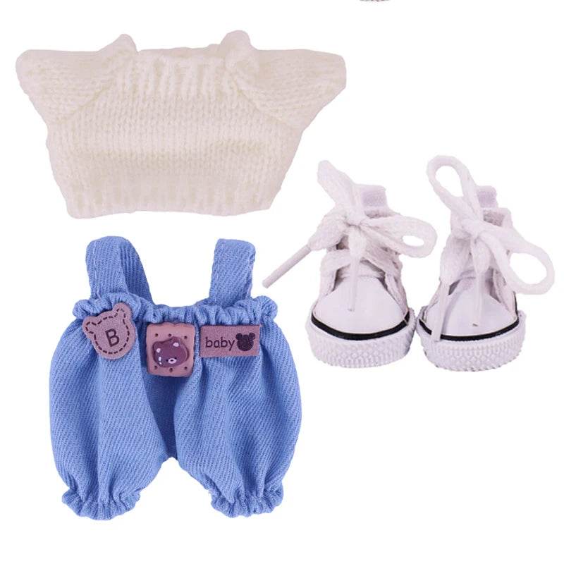 Doll Sweater Overall Shoes 3Pcs Set For Labubu Clothes - ToylandEU