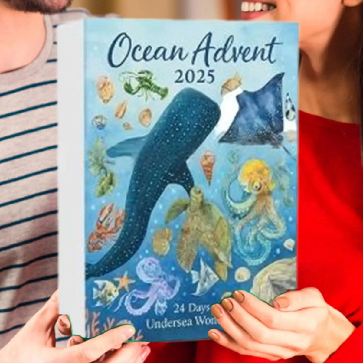 Advent Calendar | Ocean Animal Figurines | 2D Acrylic Sea Creatures | Christmas Gift For Boys And Girls