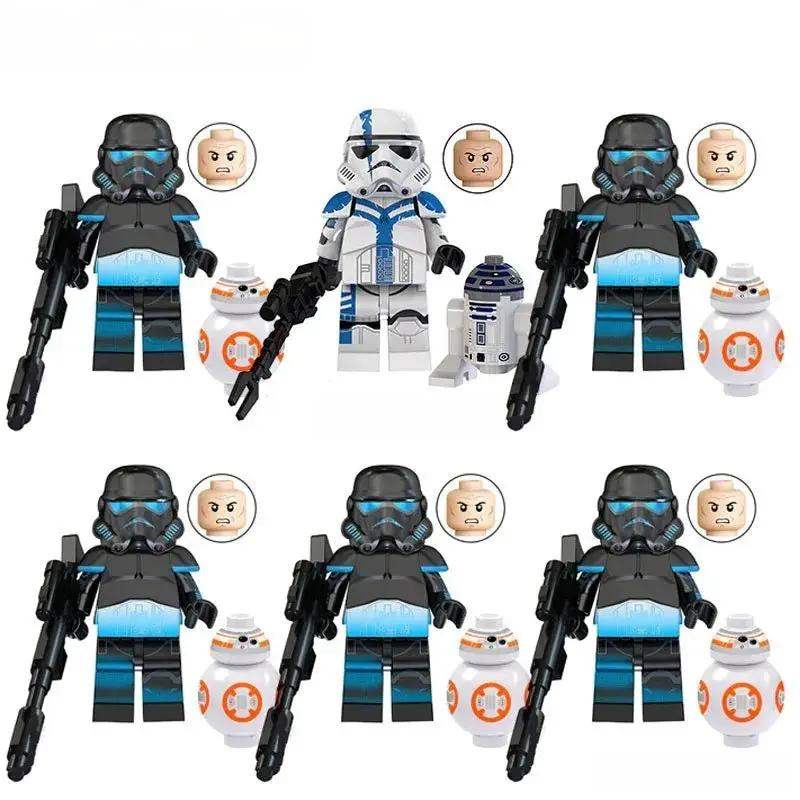 Shadow Stormtrooper set of 6 Lego Star Wars Minifigures Custom Toys - Minifigure Toys