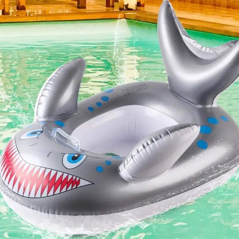 Shark Baby Swim Seat Ring | Toddler Floater with Safety Handles & Non-Slip Base | Inflatable Pool Floatie for Kids 1-4 Years - ToylandEU