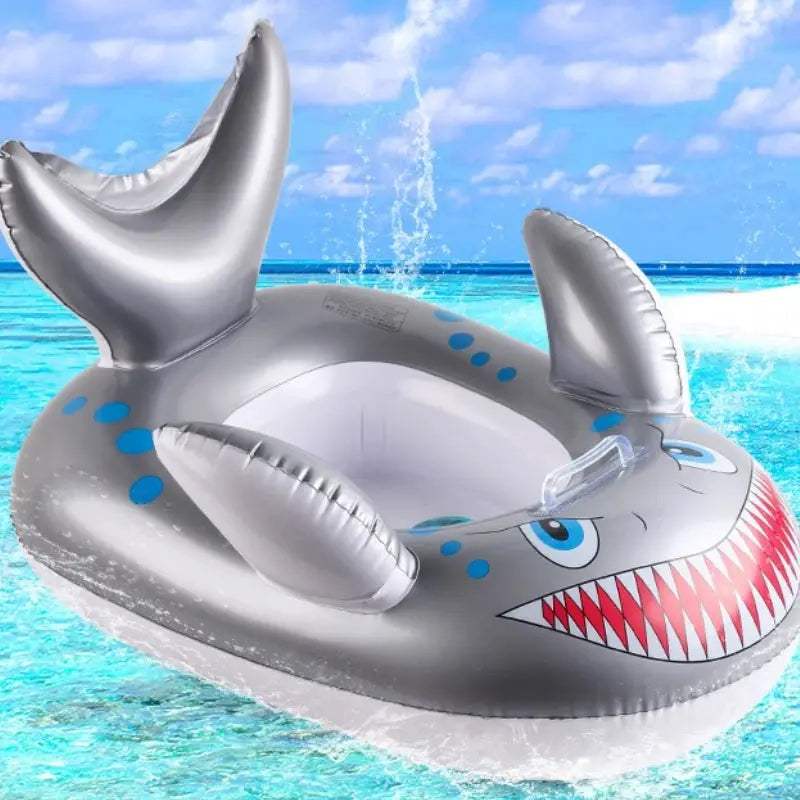 Shark Baby Swim Seat Ring | Toddler Floater with Safety Handles & Non-Slip Base | Inflatable Pool Floatie for Kids 1-4 Years - ToylandEU