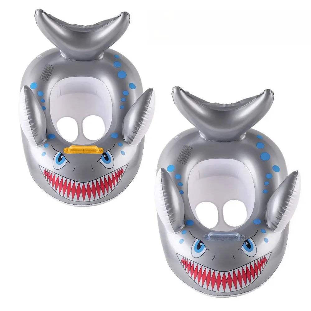 Shark Baby Swim Seat Ring | Toddler Floater with Safety Handles & Non-Slip Base | Inflatable Pool Floatie for Kids 1-4 Years - ToylandEU