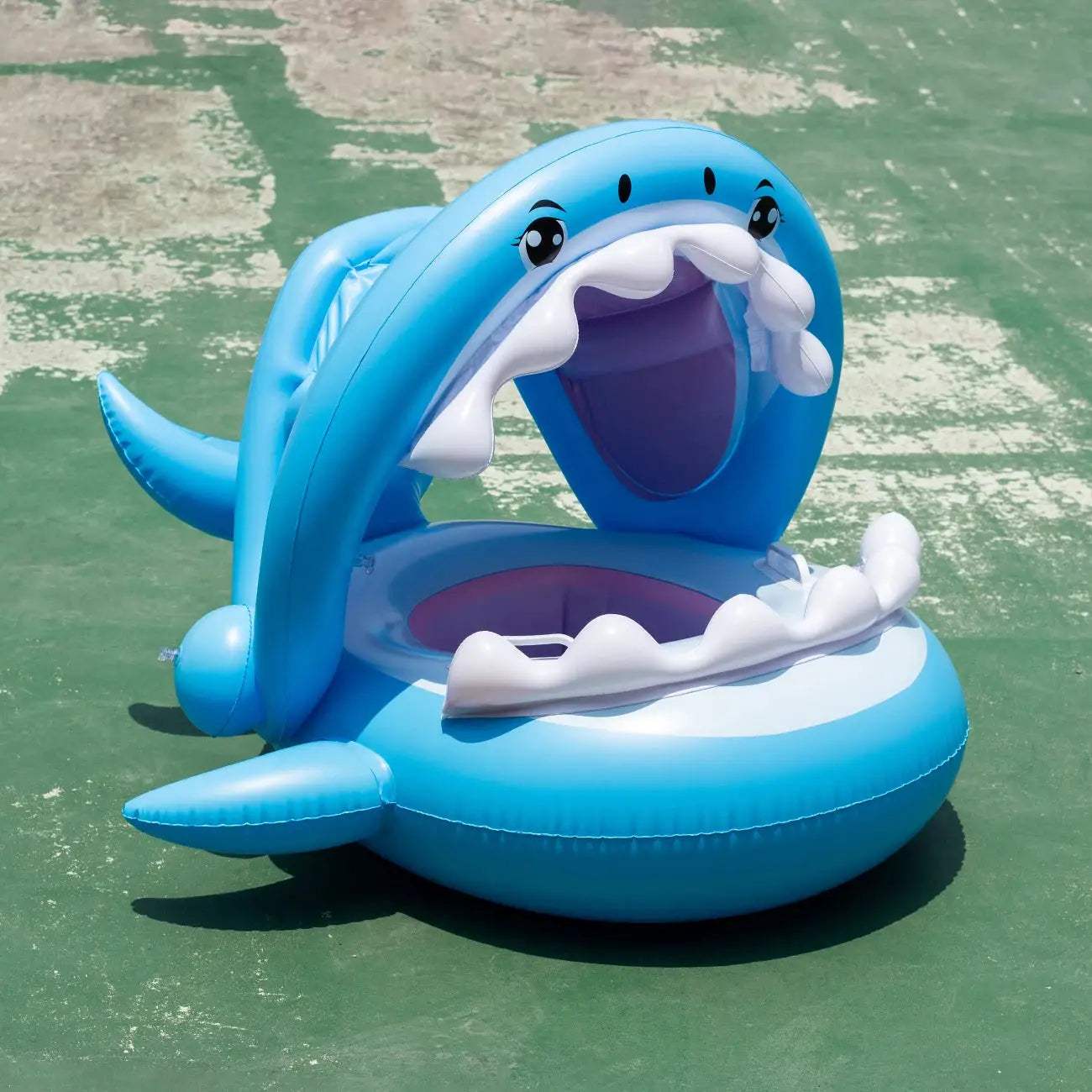 1PC Canopy Shade Shark Float Seat - Ultimate Summer Water Toy for Kids, Portable & Child-Safe Pool Floater - ToylandEU