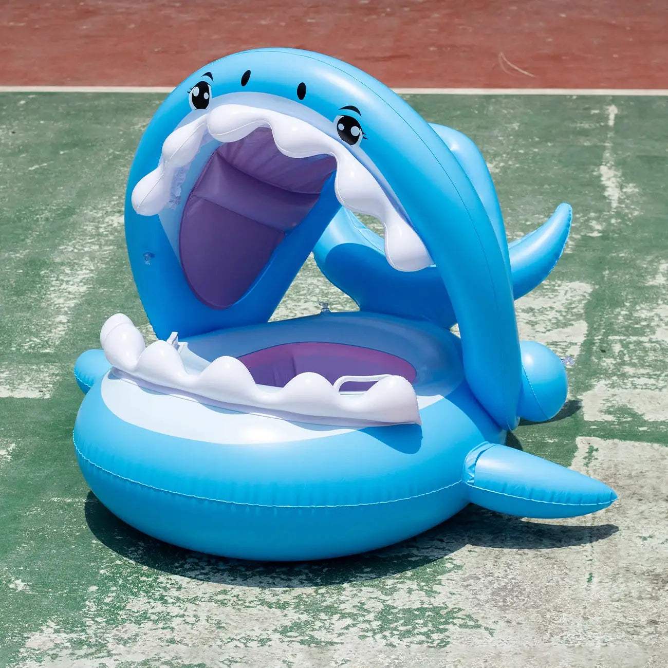 1PC Canopy Shade Shark Float Seat - Ultimate Summer Water Toy for Kids, Portable & Child-Safe Pool Floater - ToylandEU
