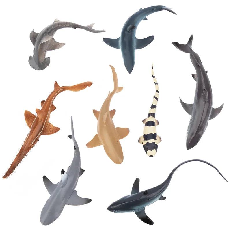  Shark Figures | 8-Pc Mini Sharks | Toylandeu™ 