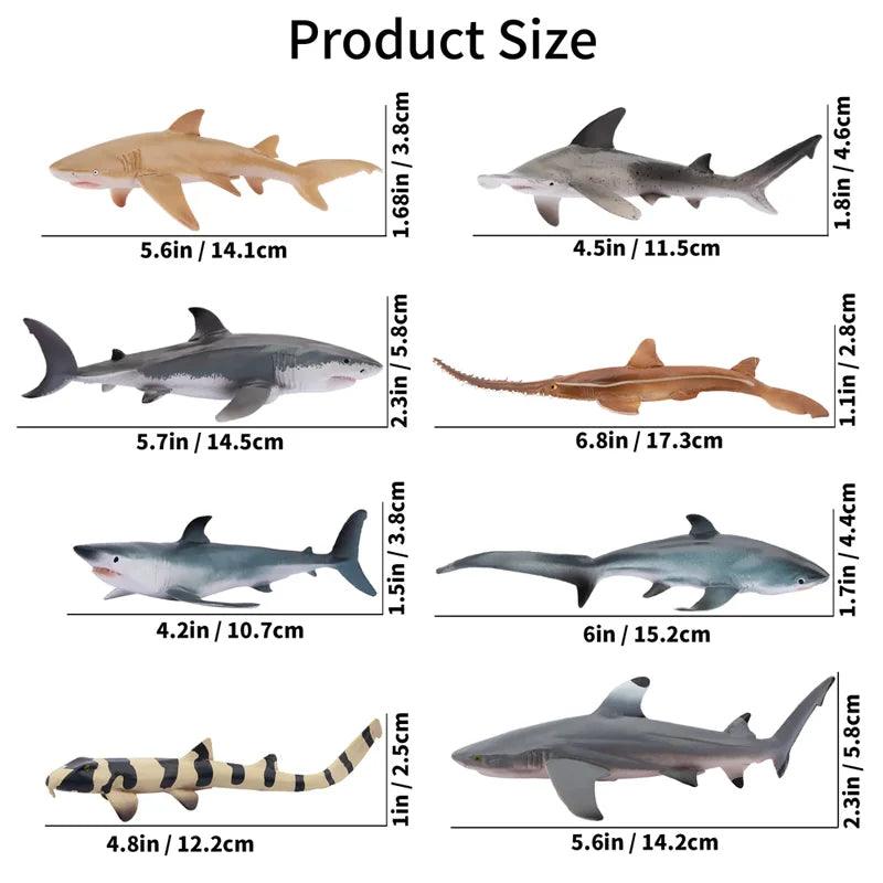  Shark Figures | 8-Pc Mini Sharks | Toylandeu™ 