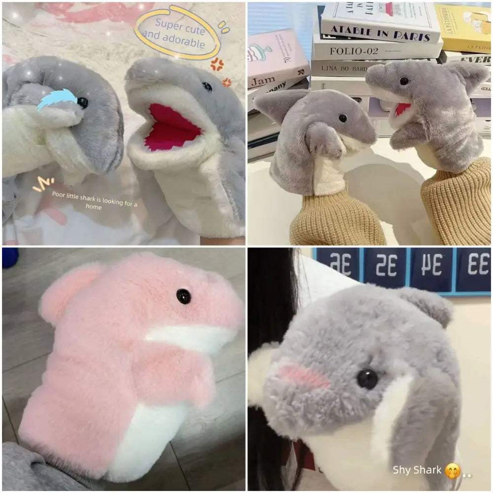 Shark Hand Puppet | Plush Pink Grey | Toylandeu™