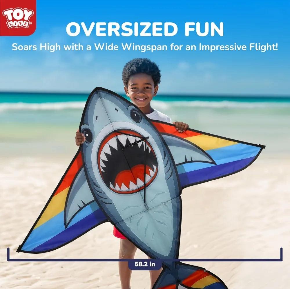  Shark Kite 55.9in Wingspan 328ft String Toylandeu™ 