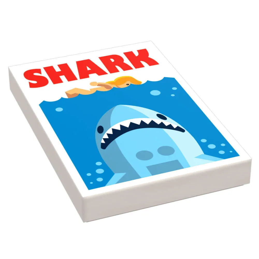 Shark Movie Cover (2x3 Tile) made using LEGO part - ToylandEU