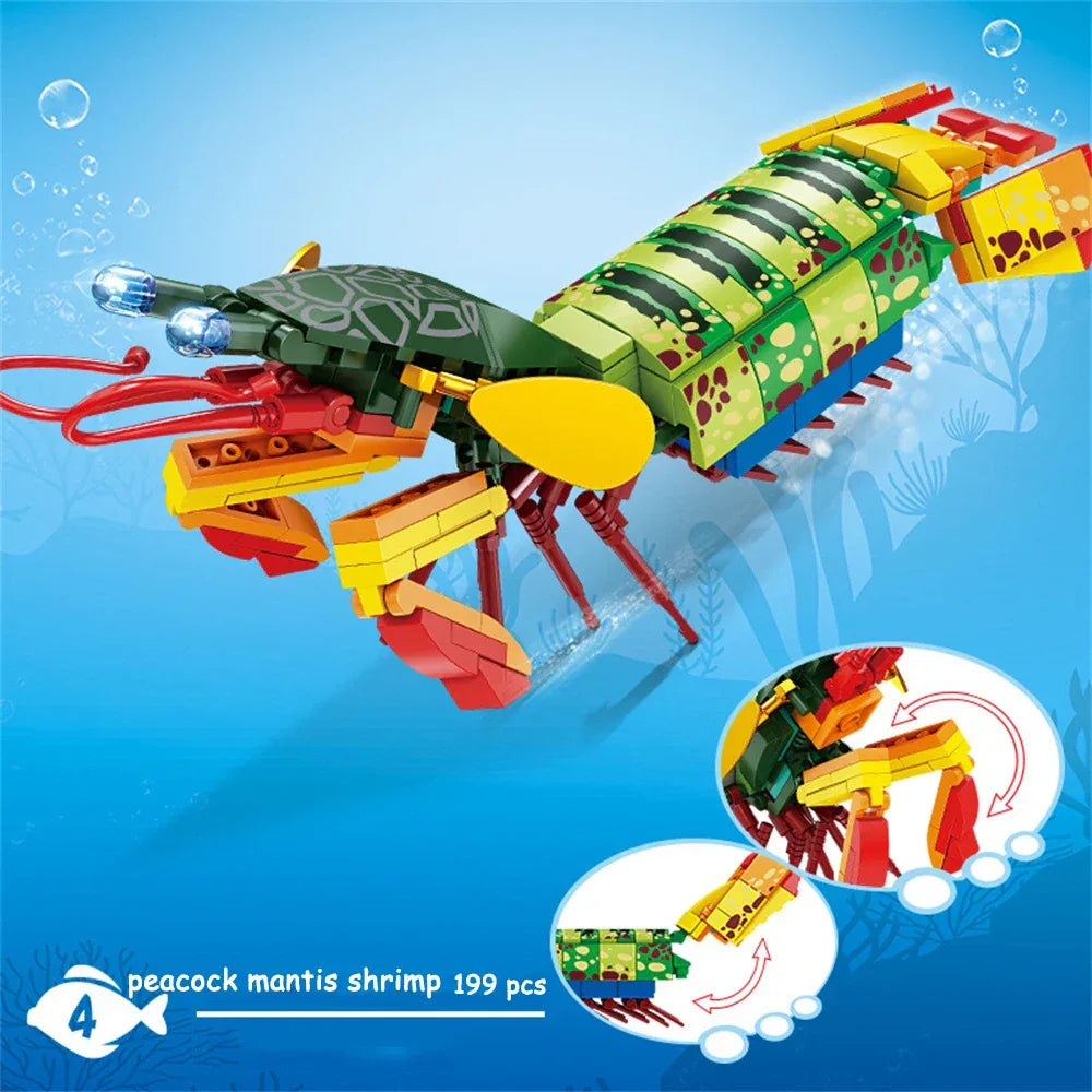 Shark Ocean Building Blocks Educational Toy Develops Coordination - ToylandEU