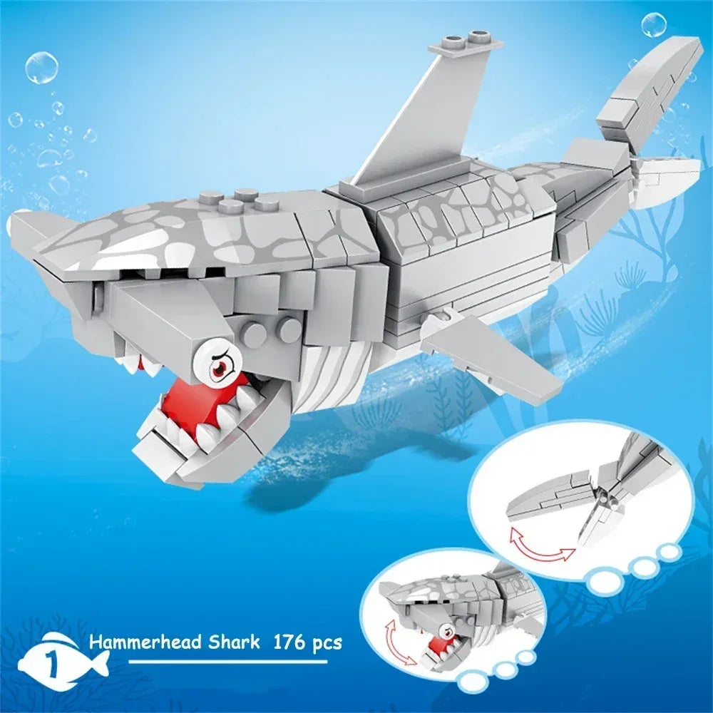 Shark Ocean Building Blocks Educational Toy Develops Coordination - ToylandEU